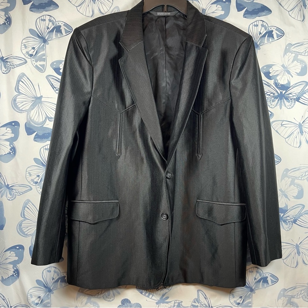 Buffalo Country Western wear Black Pinstripe Blazer SZ:46R
